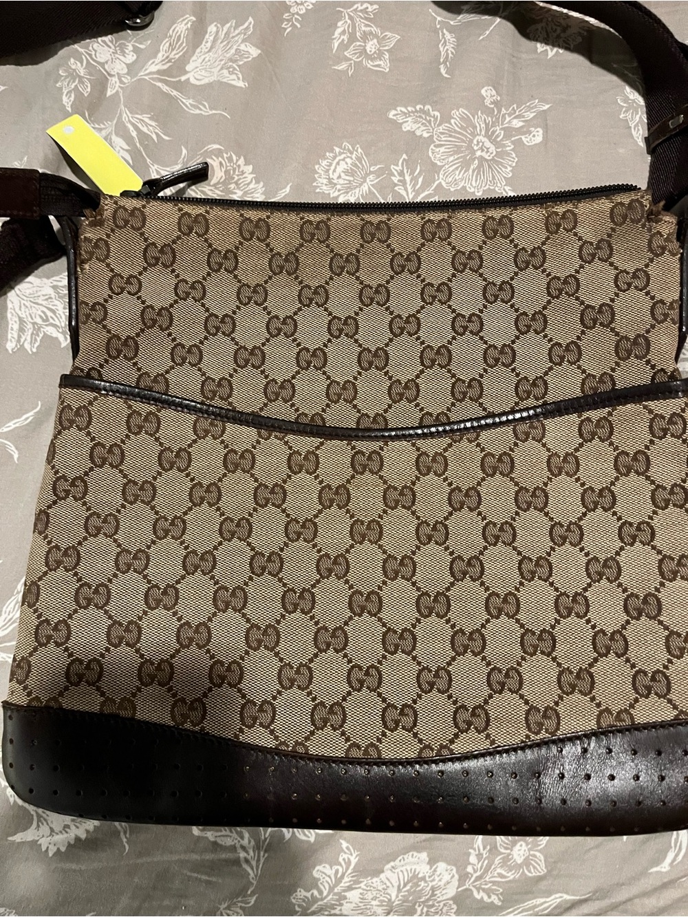 Gucci Beige and Brown GG Canvas Crossbody Bag